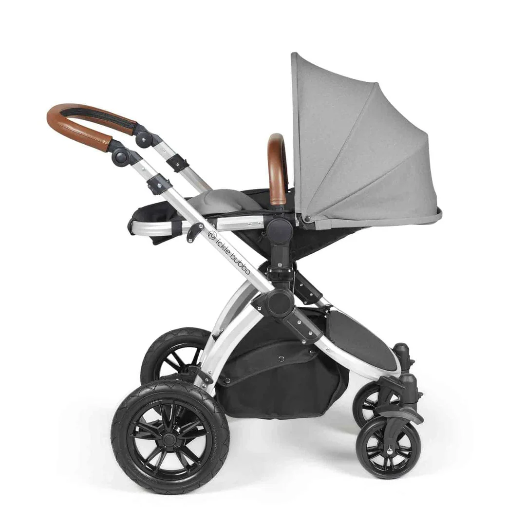 Ickle Bubba Stomp Luxe (Cirrus) Travel System with Bubba & Me - Silver / Pearl Grey / Tan - Image 7