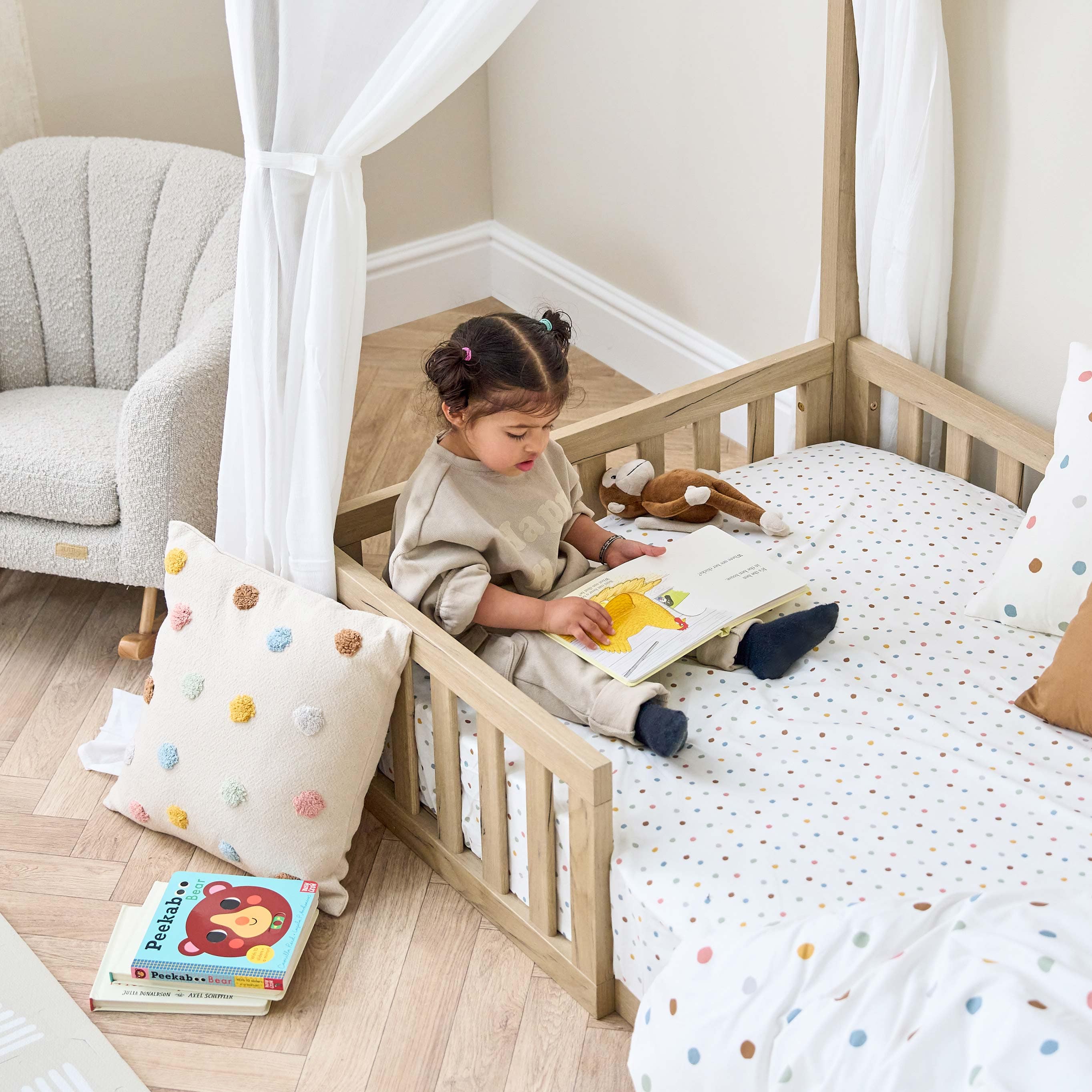 Tutti Bambini Casa Grande Montessori Toddler Floor Bed (90 x 200cm) - Harvest Oak - Image 10