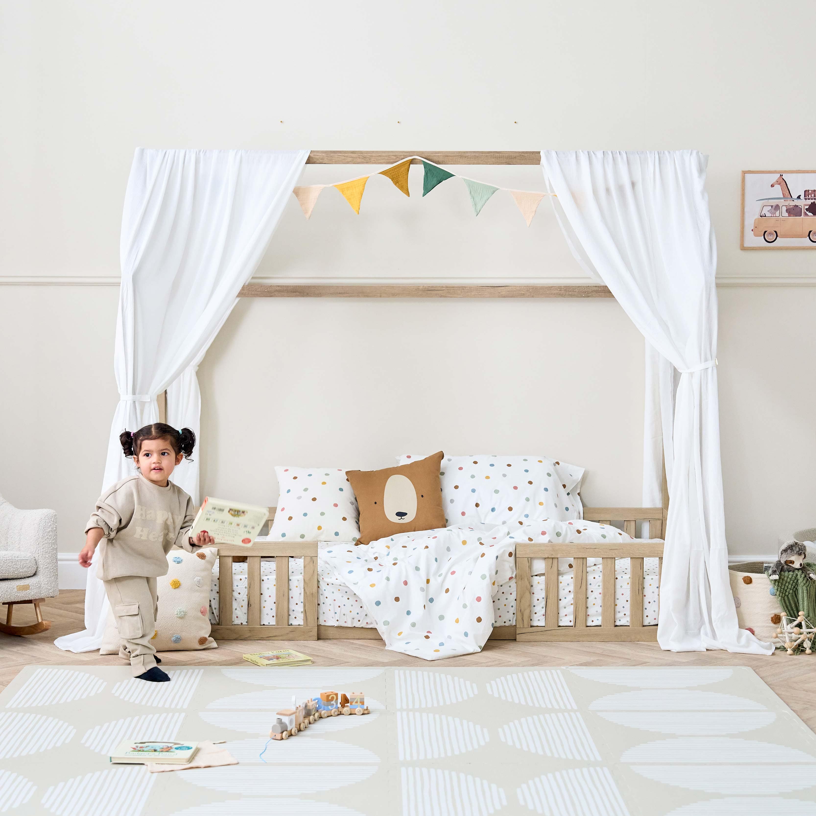Tutti Bambini Casa Grande Montessori Toddler Floor Bed (90 x 200cm) - Harvest Oak - Image 16