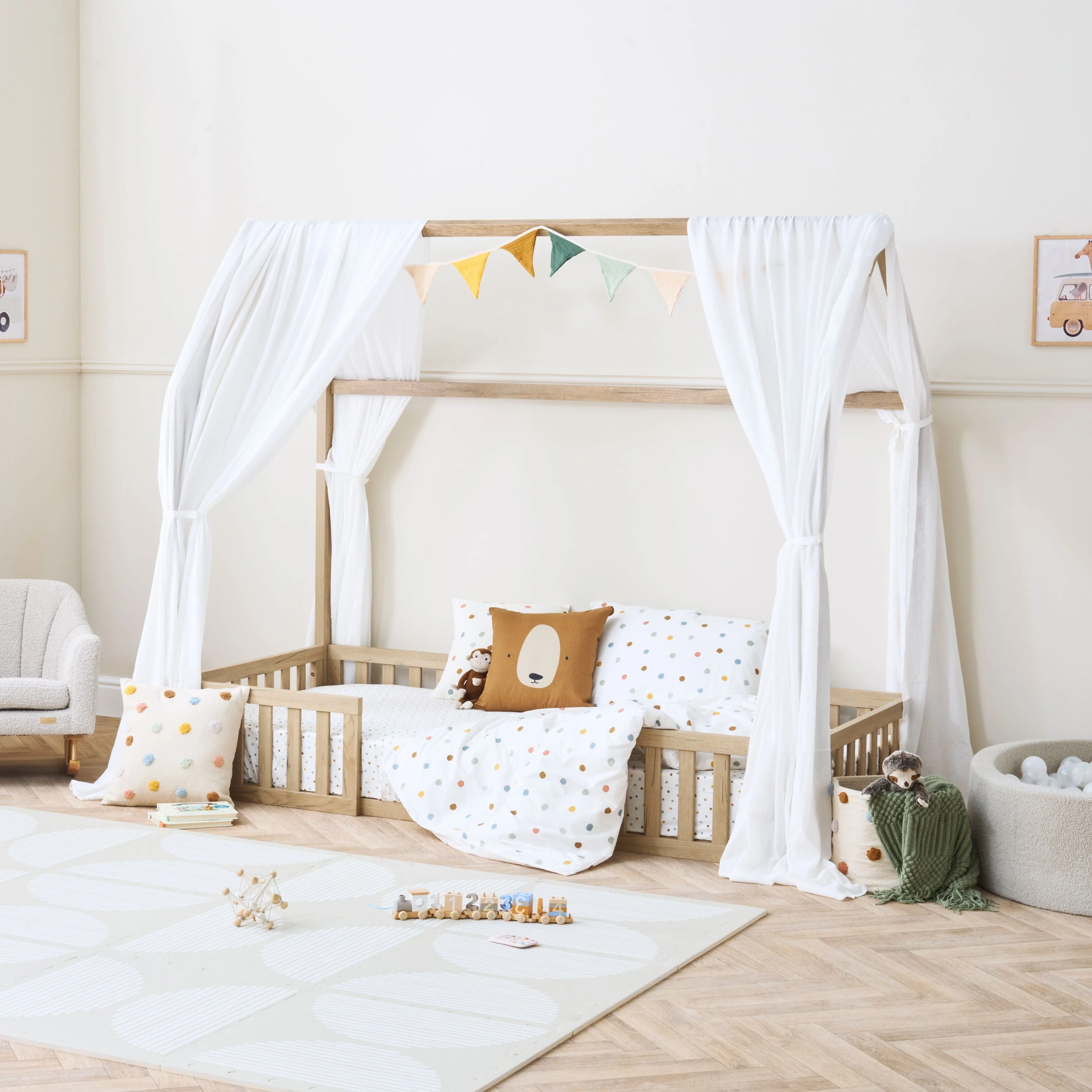 Tutti Bambini Casa Grande Montessori Toddler Floor Bed (90 x 200cm) - Harvest Oak - Image 18