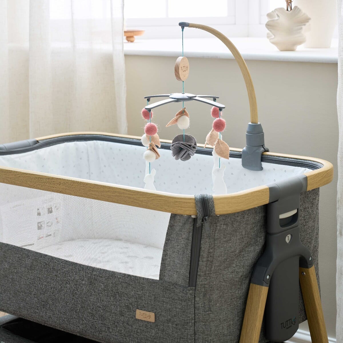 Tutti Bambini CoZee 2 in 1 Crib/Cot Mobile - Oak/Cocoon - Image 5