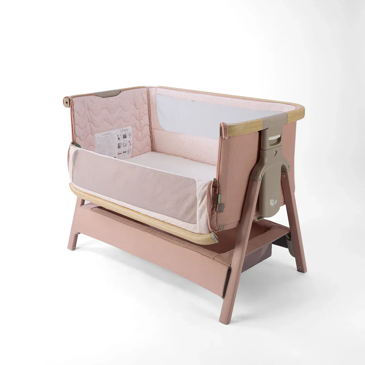 Tutti Bambini CoZee Air 2 Bedside Crib - Drifted Oak / Blush - Image 10