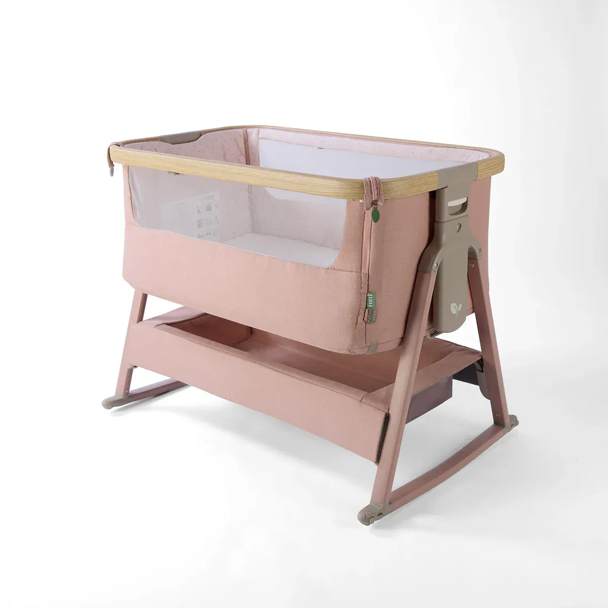 Tutti Bambini CoZee Air 2 Bedside Crib - Drifted Oak / Blush - Image 2