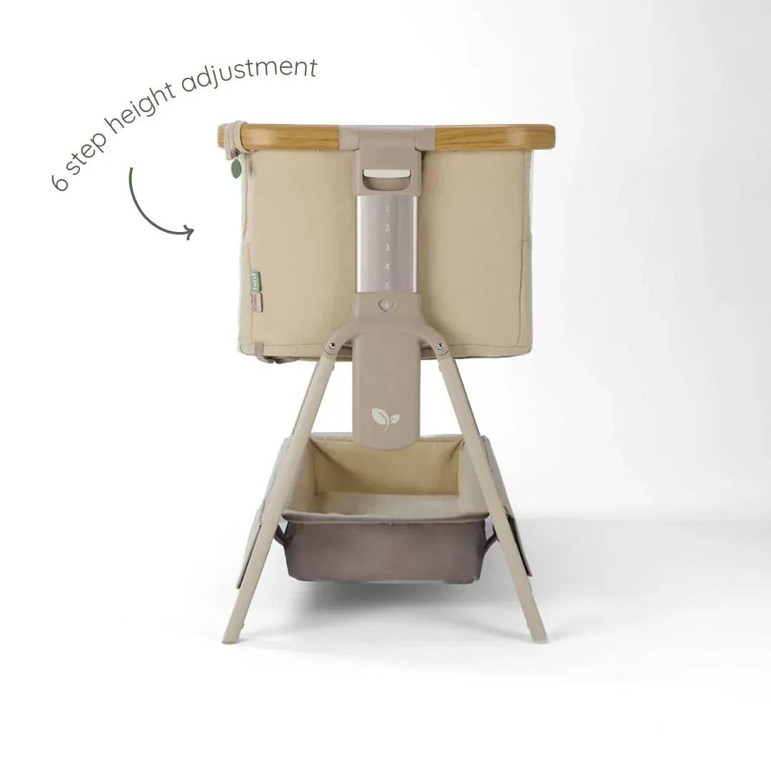 Tutti Bambini CoZee Air 2 Bedside Crib - Toasted Oak / Sand - Image 11