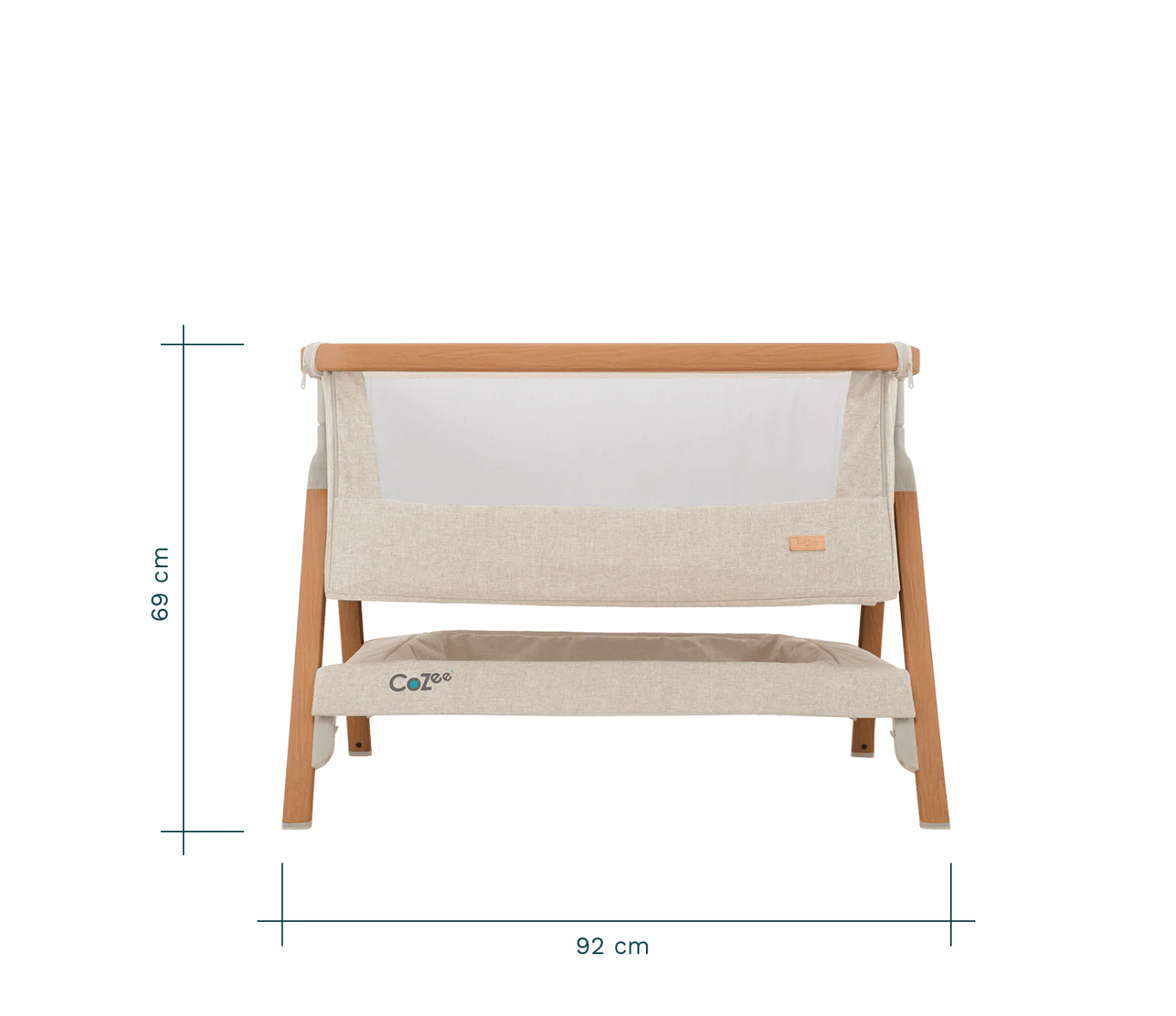Tutti Bambini Cozee Bedside Crib - Scandinavian Walnut/Ecru - Image 3