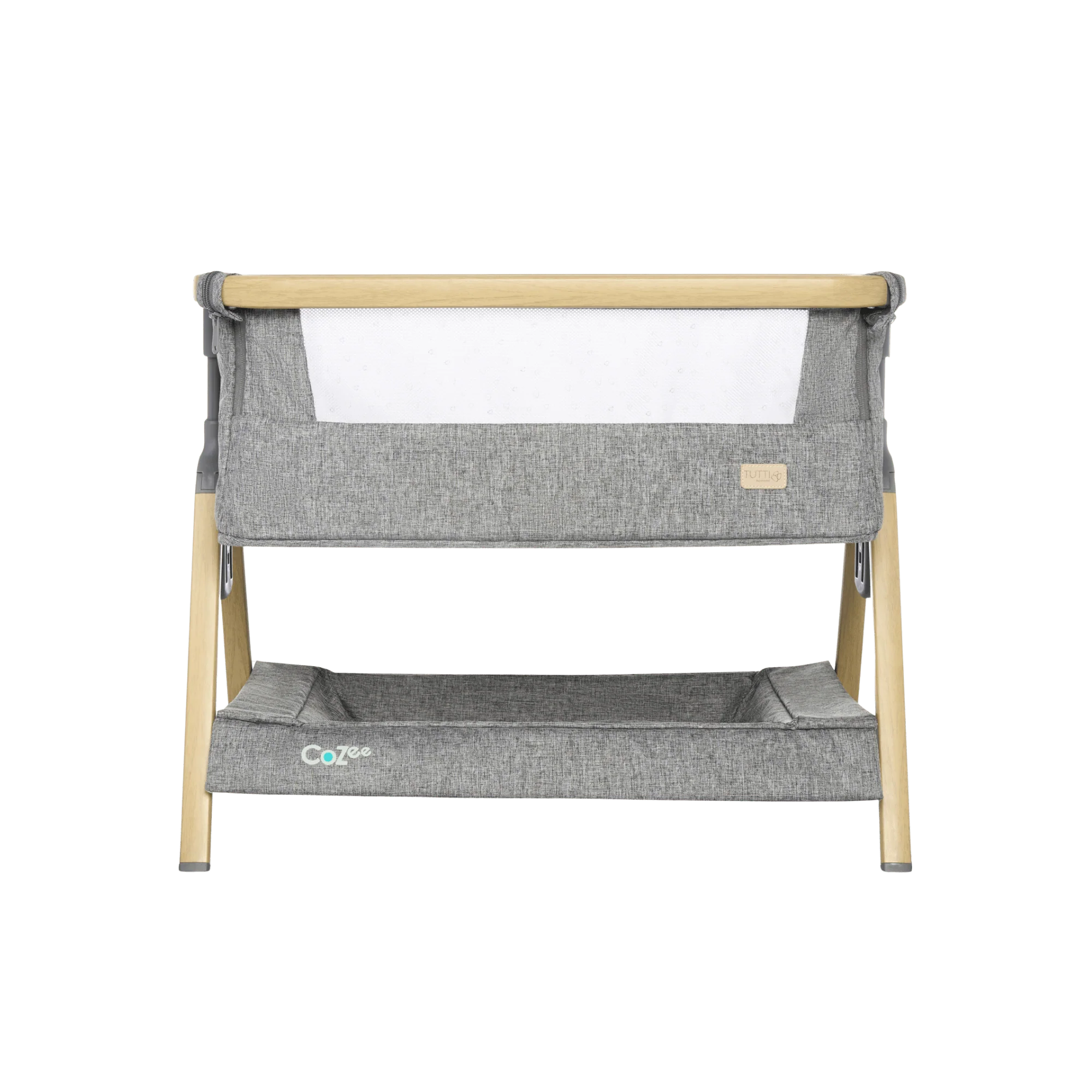 Tutti Bambini CoZee Mini Me Play Crib - Oak & Charcoal - Image 2
