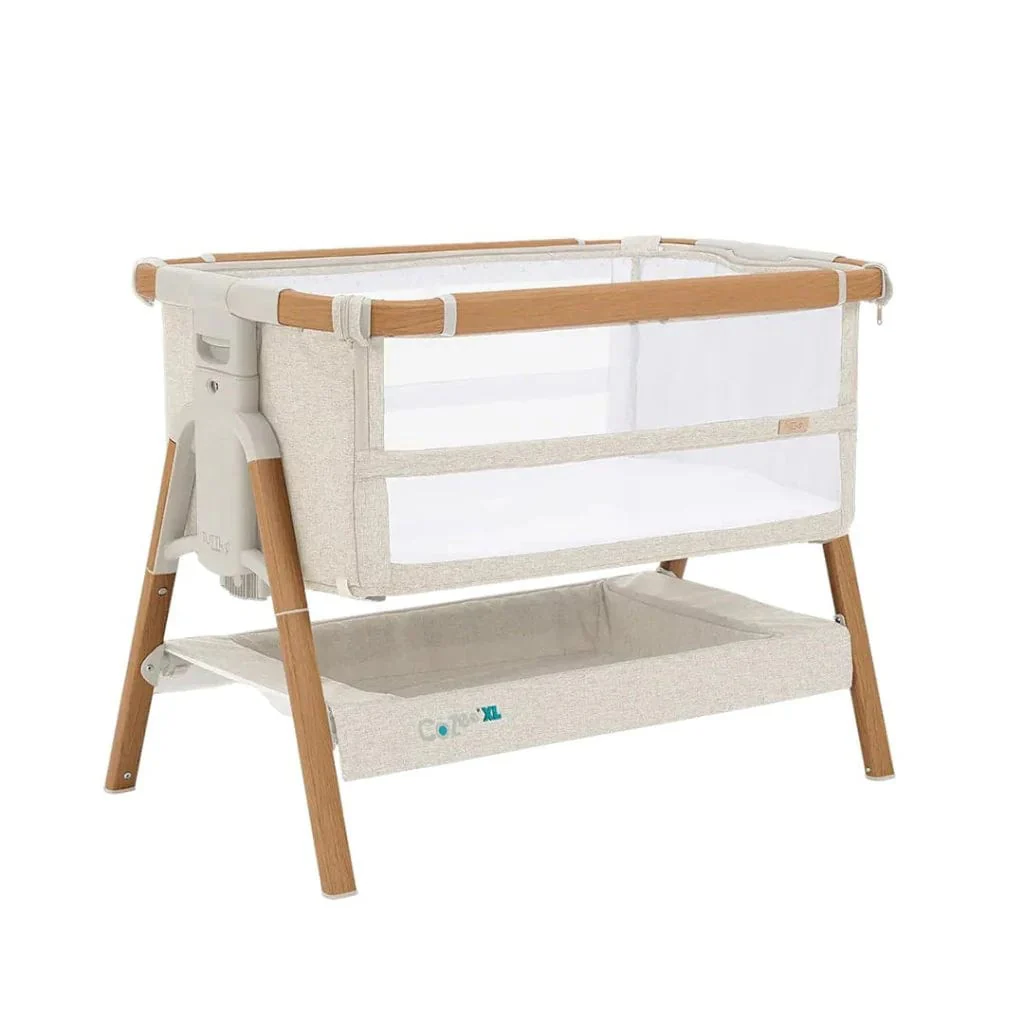 Tutti Bambini Cozee XL Bedside Crib and Cot - Scandinavian Walnut/Ecru