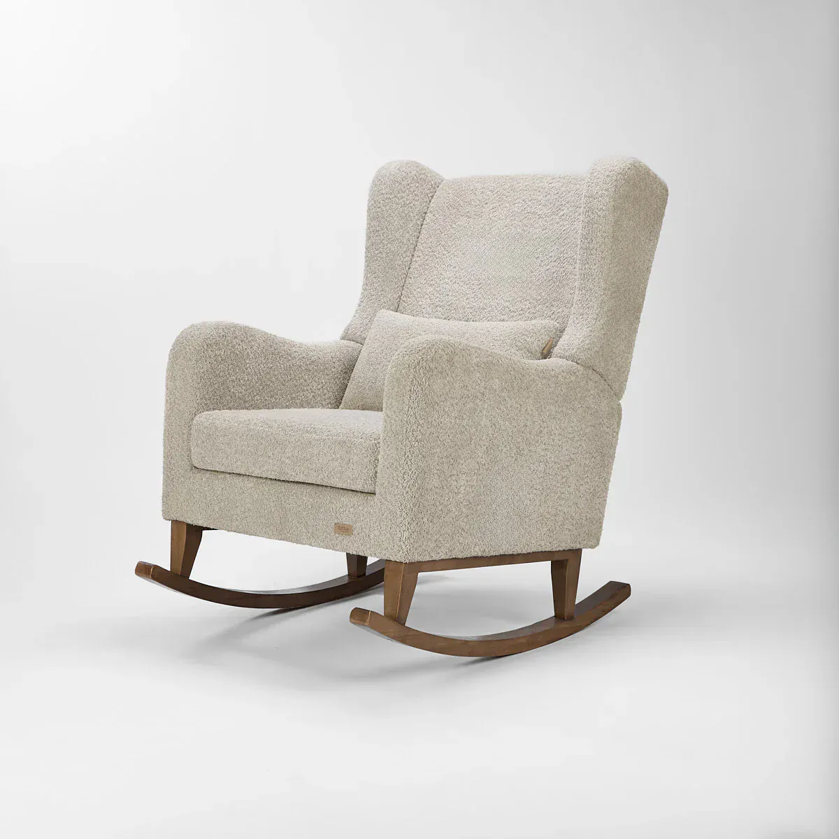 Tutti Bambini Harper Wingback Rocking Chair & Footstool - Teddy Mushroom - Image 5