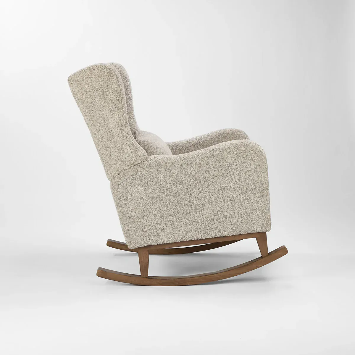 Tutti Bambini Harper Wingback Rocking Chair & Footstool - Teddy Mushroom - Image 6