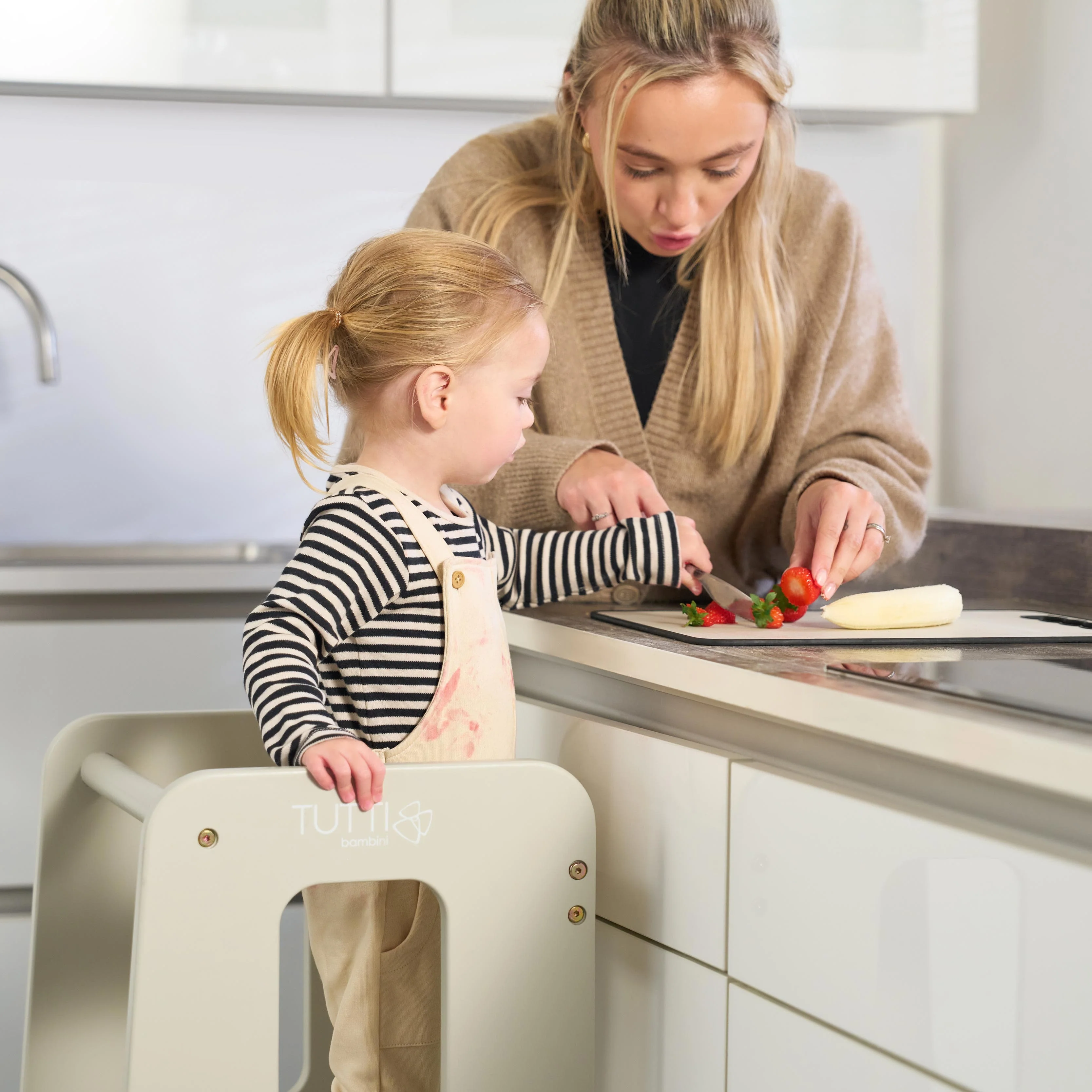 Tutti Bambini Helping Hands Montessori Toddler Learning Tower - Mushroom - Image 3