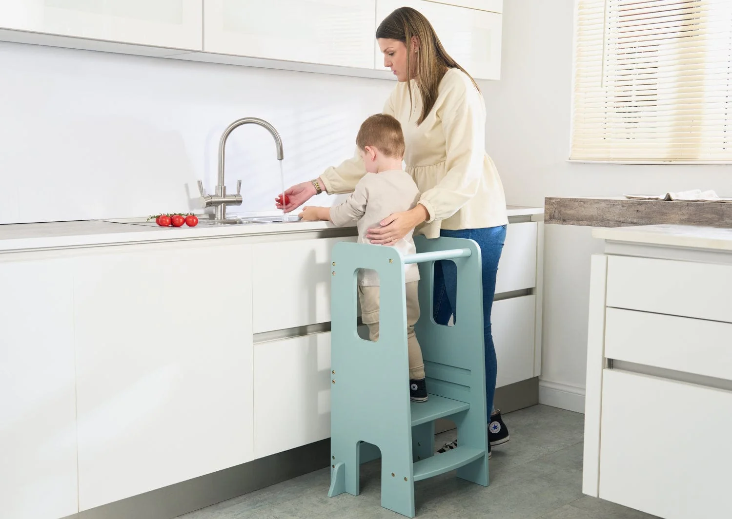 Tutti Bambini Helping Hands Montessori Toddler Learning Tower - Ocean Stone - Image 14