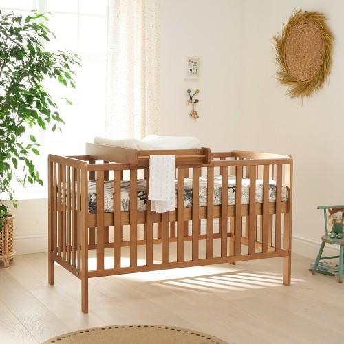 Tutti Bambini Malmo Cot Bed with Cot Top Changer and Mattress - Oak