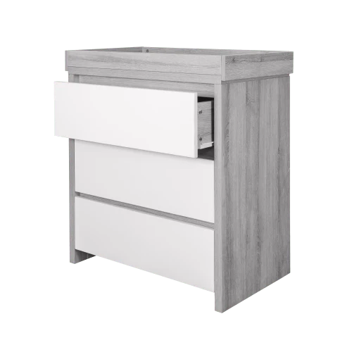 Tutti Bambini Modena 2 Piece Room Set  (Cot Bed & Changer) Grey Ash/White - Image 4