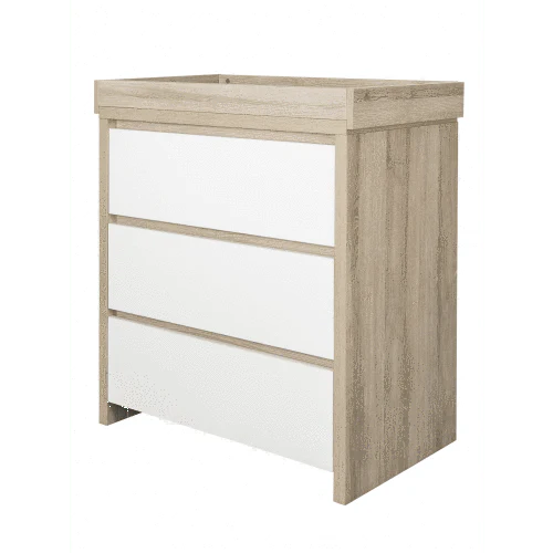 Tutti Bambini Modena 2 Piece Room Set  (Cot Bed & Changer) White/Oak - Image 4