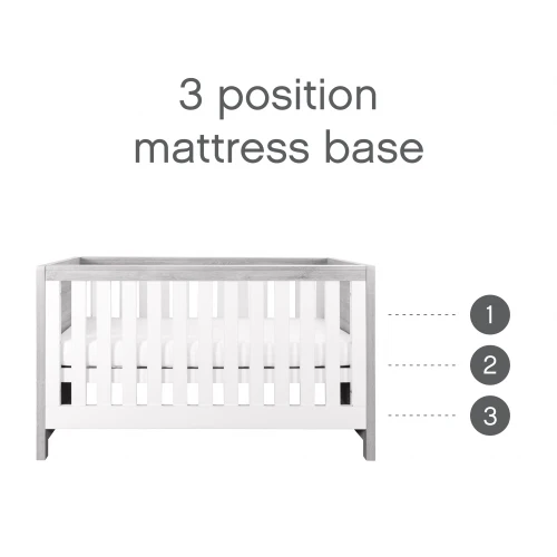 Tutti Bambini Modena 4 Piece Room Set - Grey Ash/White (Free mattress) - Image 4