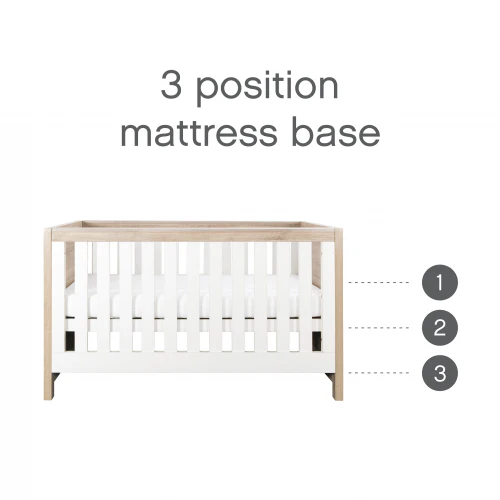 Tutti Bambini Modena 4 Piece Room Set - White/Oak (Free mattress) - Image 4
