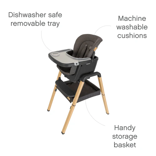 Tutti Bambini Nova Highchair - Grey/Oak - Image 6