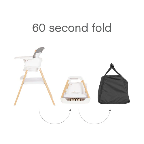 Tutti Bambini Nova Highchair - White/Oak - Image 3