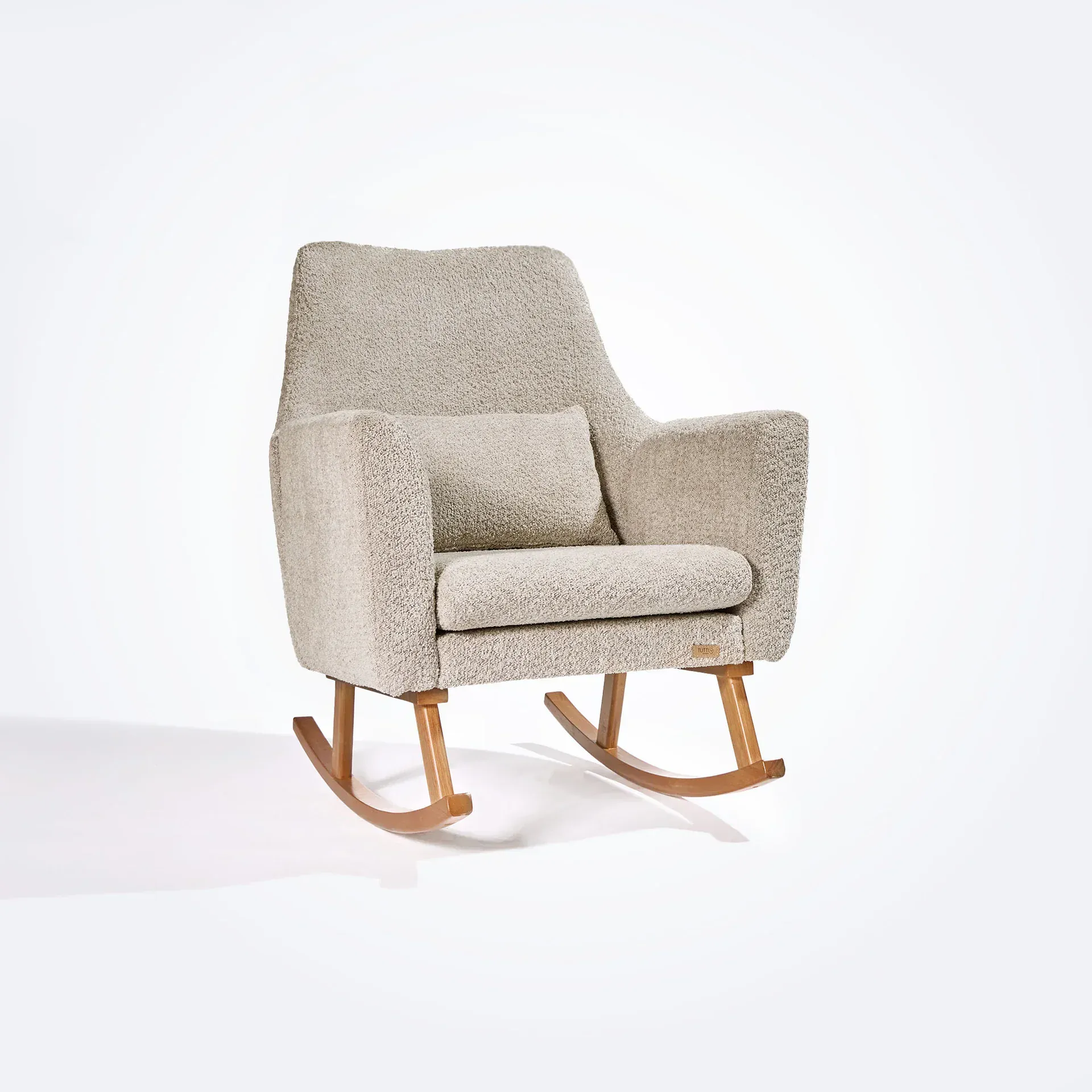 Tutti Bambini Oscar Luxe Rocking Chair & Footstool - Teddy Mushroom - Image 3