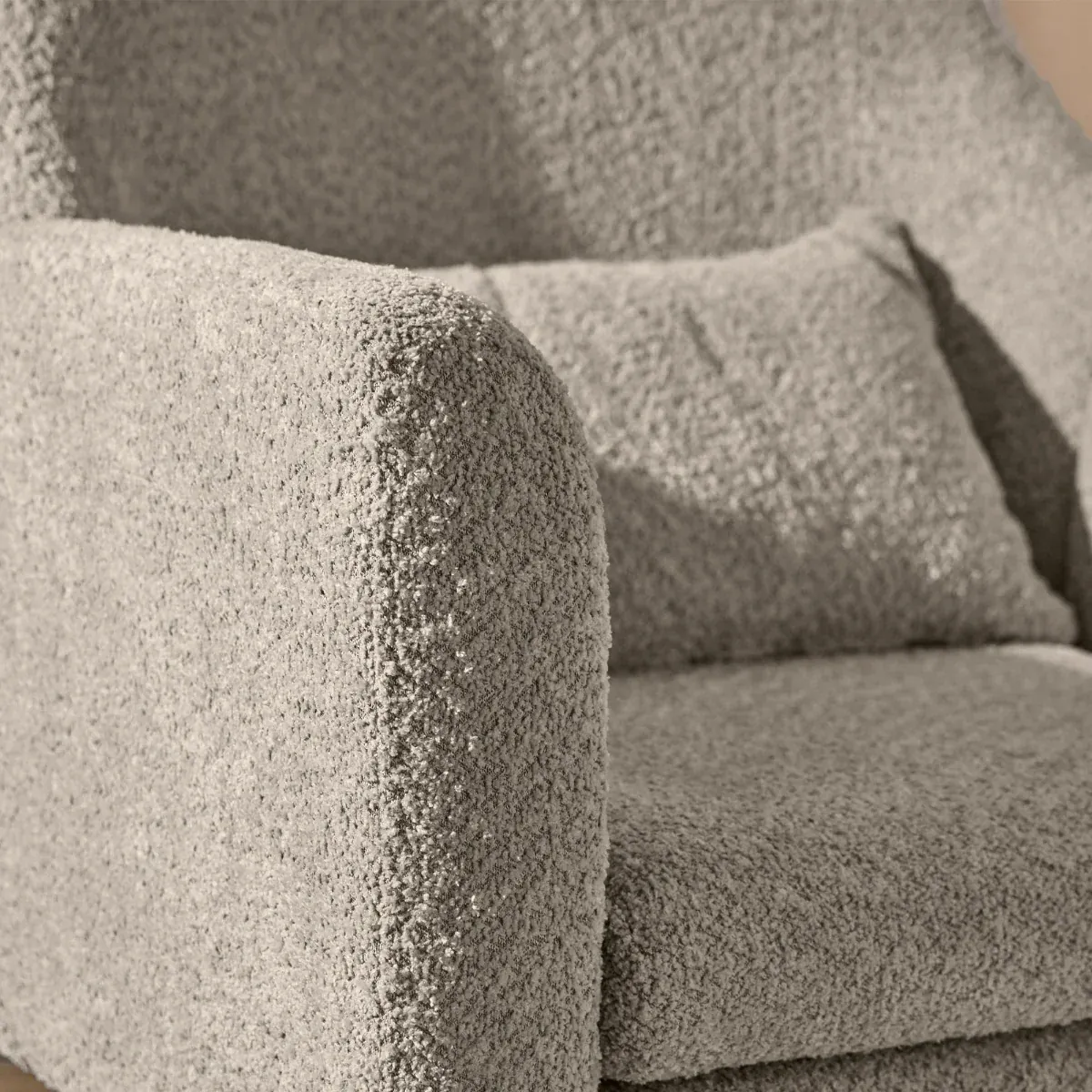 Tutti Bambini Oscar Luxe Rocking Chair & Footstool - Teddy Mushroom - Image 6