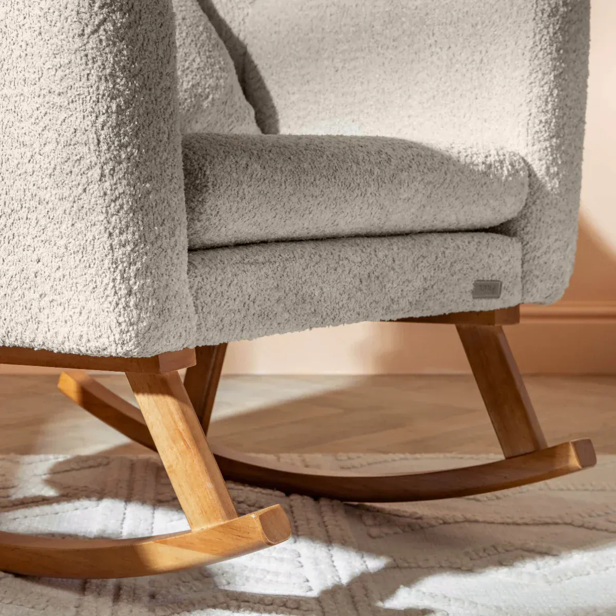 Tutti Bambini Oscar Luxe Rocking Chair & Footstool - Teddy Sage - Image 4