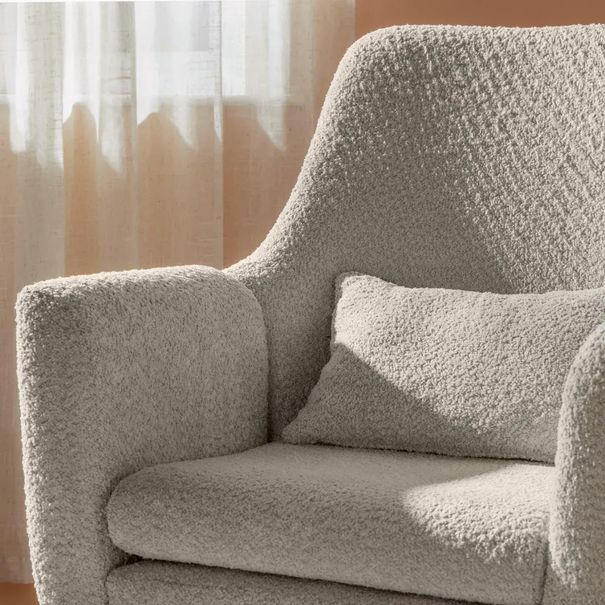Tutti Bambini Oscar Luxe Rocking Chair & Footstool - Teddy Sage - Image 5