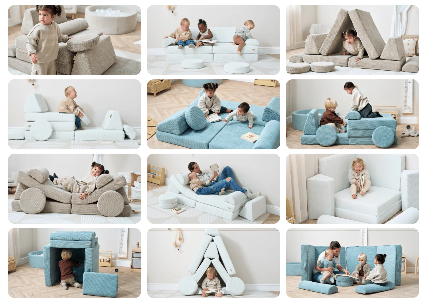 Tutti Bambini Playrama Montessori Kids Play  Sofa - Ocean Stone - Image 7