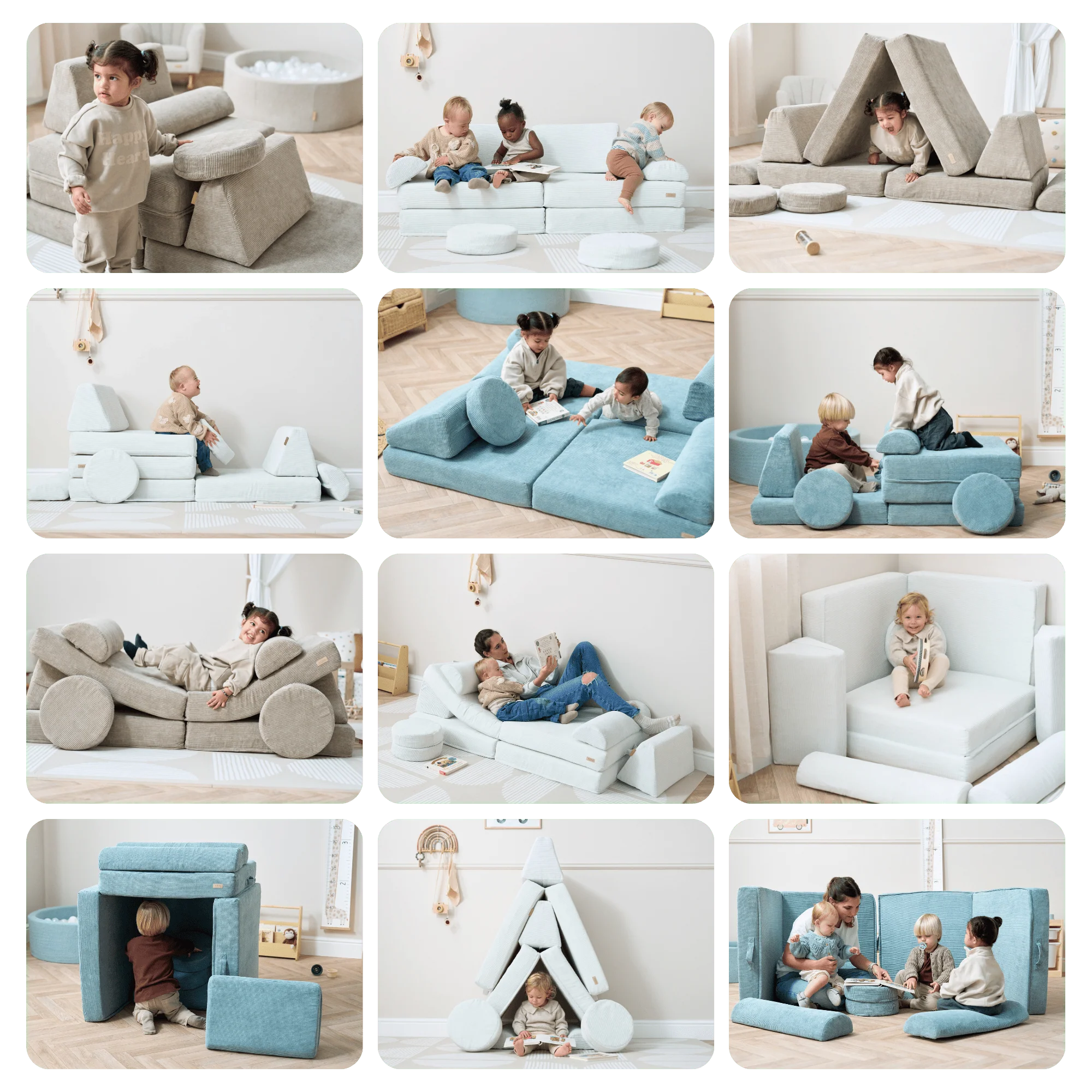 Tutti Bambini Playrama Montessori Kids Play  Sofa - Sea Mist - Image 26