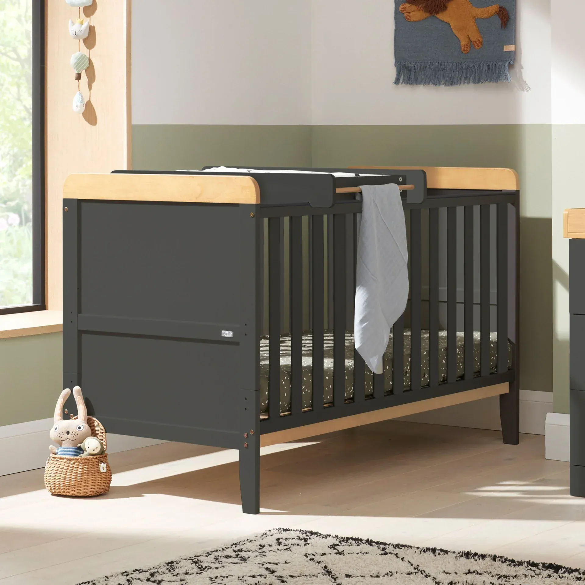 Tutti Bambini Rio 2 Piece Room Set - Honey Oak & Slate Grey - Image 4