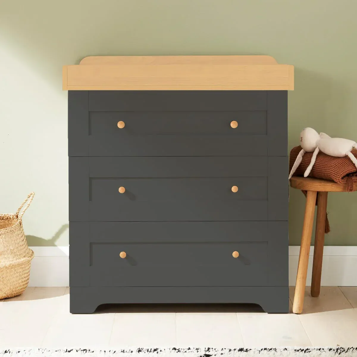 Tutti Bambini Rio 2 Piece Room Set - Honey Oak & Slate Grey - Image 5