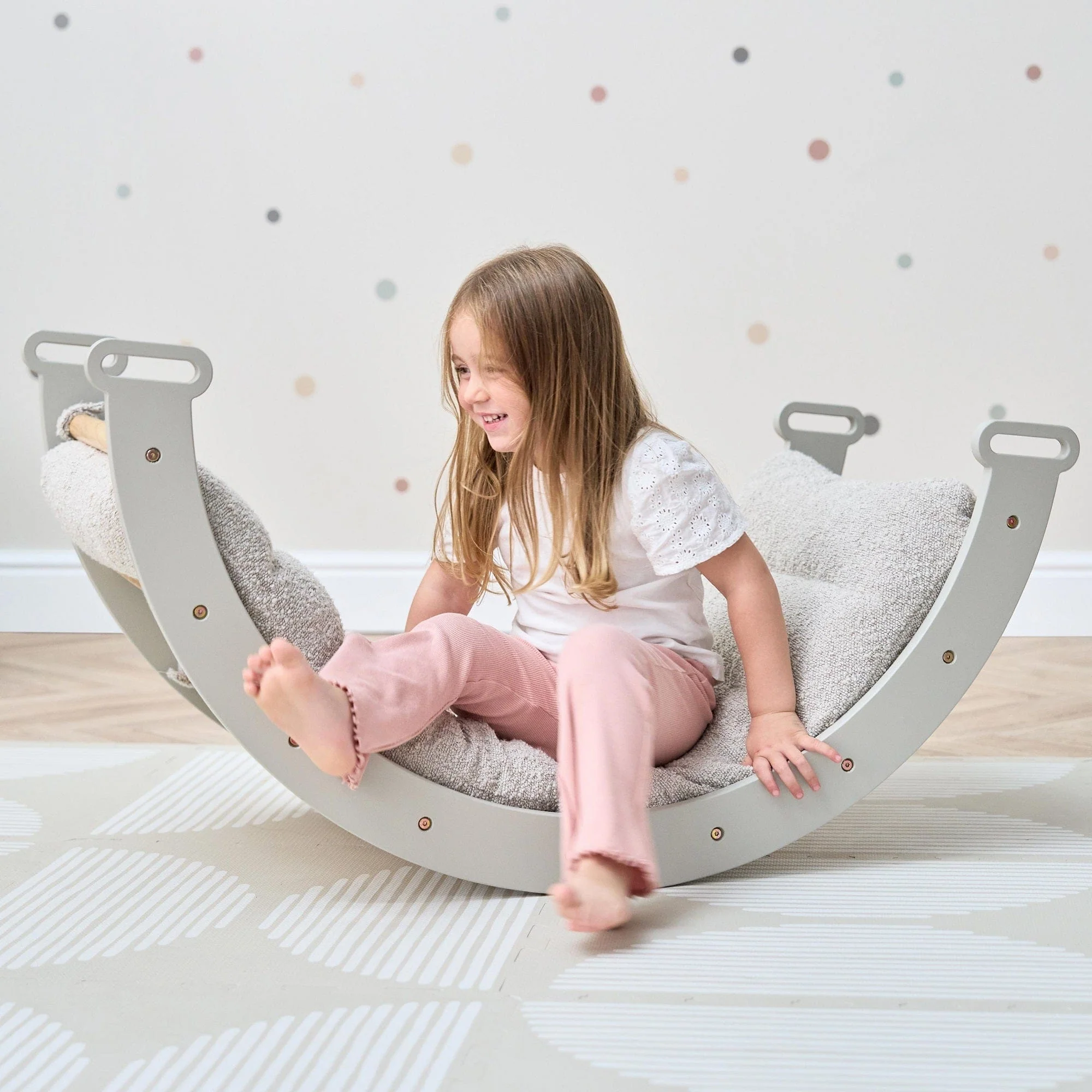 Tutti Bambini Scala Montessori 3-in-1 Pikler Climbing Frame with Climbing Wall - Mushroom - Image 10