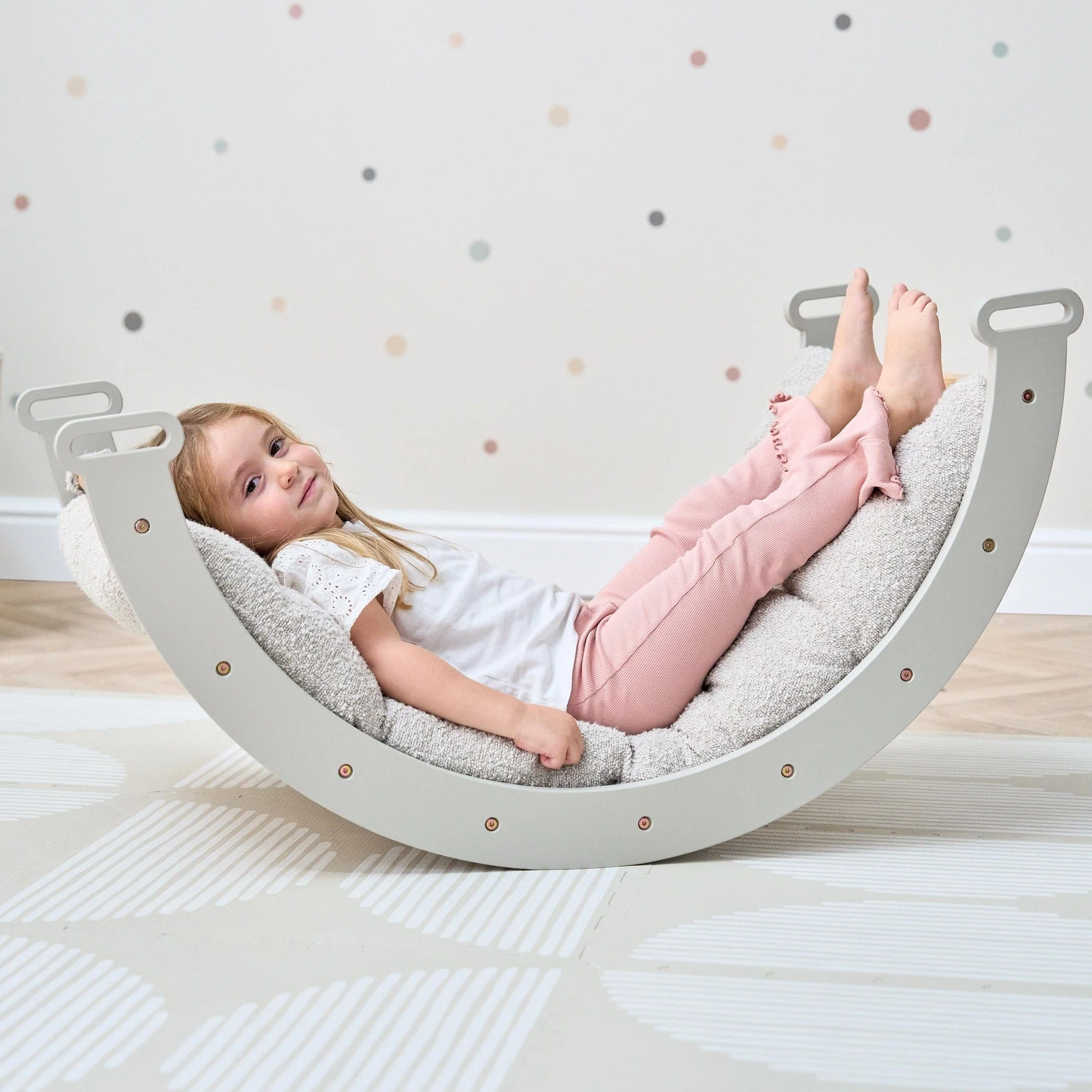 Tutti Bambini Scala Montessori 3-in-1 Pikler Climbing Frame with Climbing Wall - Mushroom - Image 16