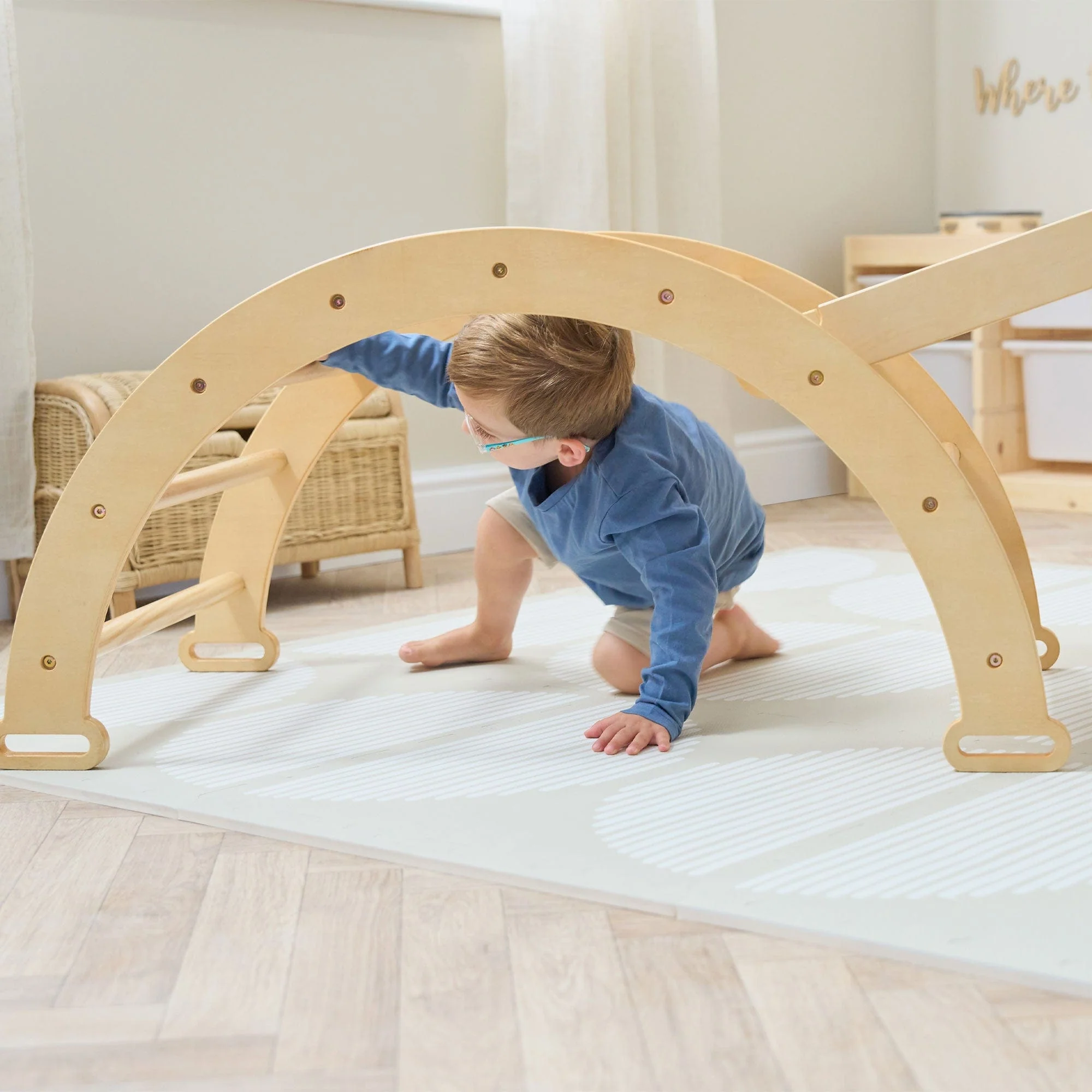 Tutti Bambini Scala Montessori 3-in-1 Pikler Climbing Frame with Climbing Wall - Natural - Image 15