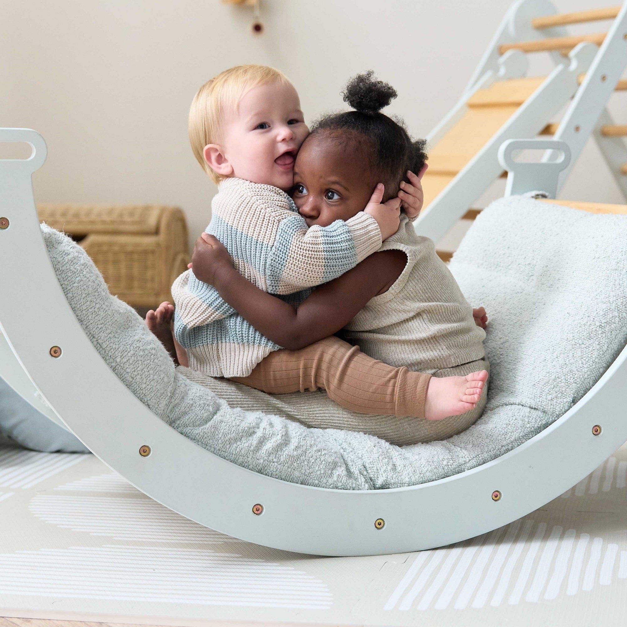 Tutti Bambini Scala Montessori 3-in-1 Pikler Climbing Frame with Climbing Wall - Sea Mist - Image 20
