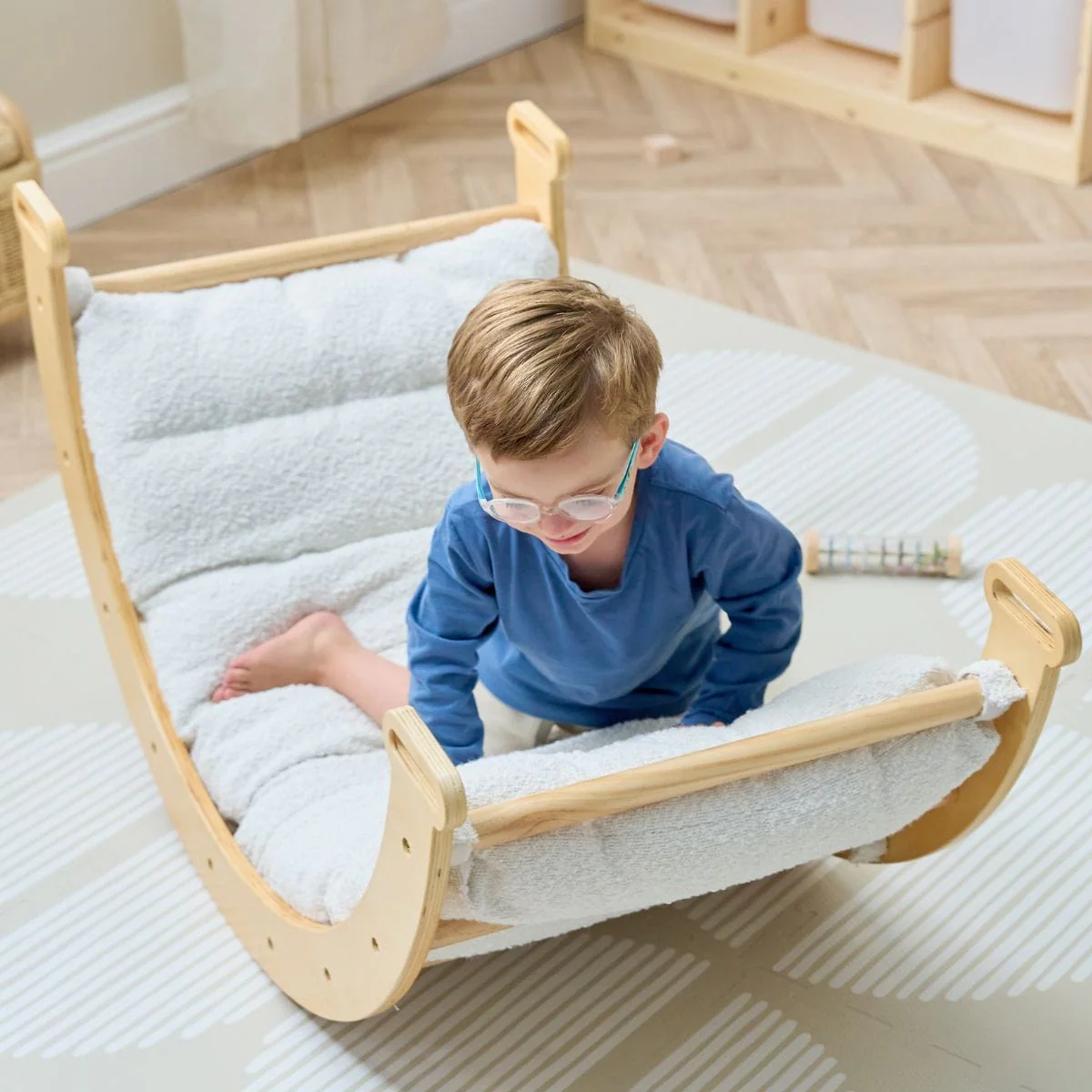 Tutti Bambini Scala Montessori Pikler Rocking Frame Cushion - Boucle Natural - Image 9