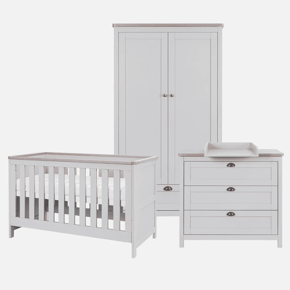 Tutti Bambini Verona 4 Piece Room Set - Dove Grey/Oak - Image 2