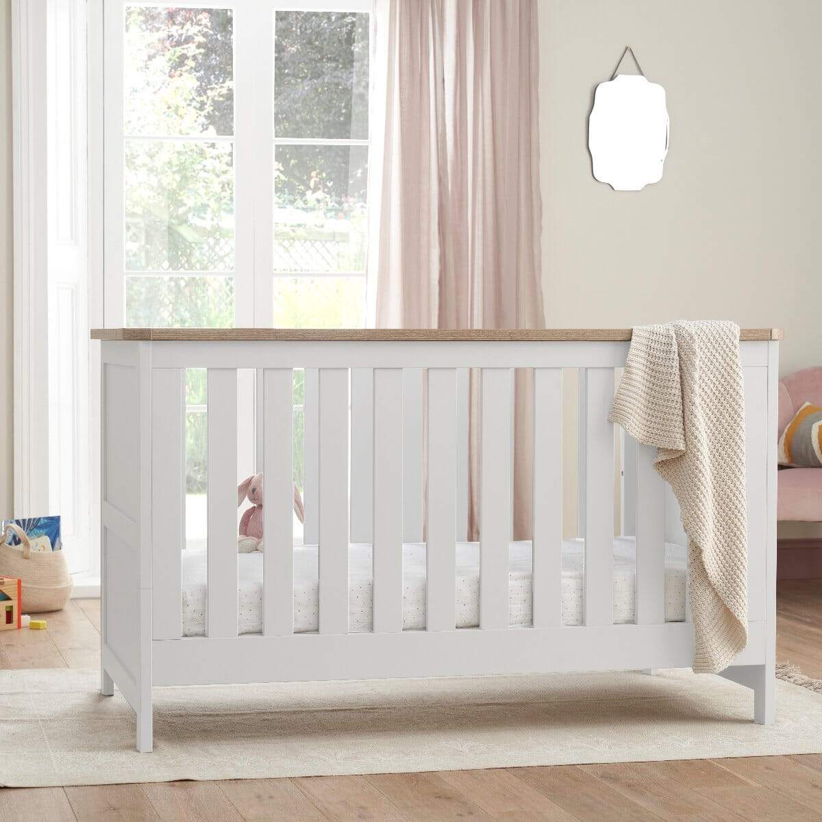 Tutti Bambini Verona Cot Bed - White/Oak - Image 2