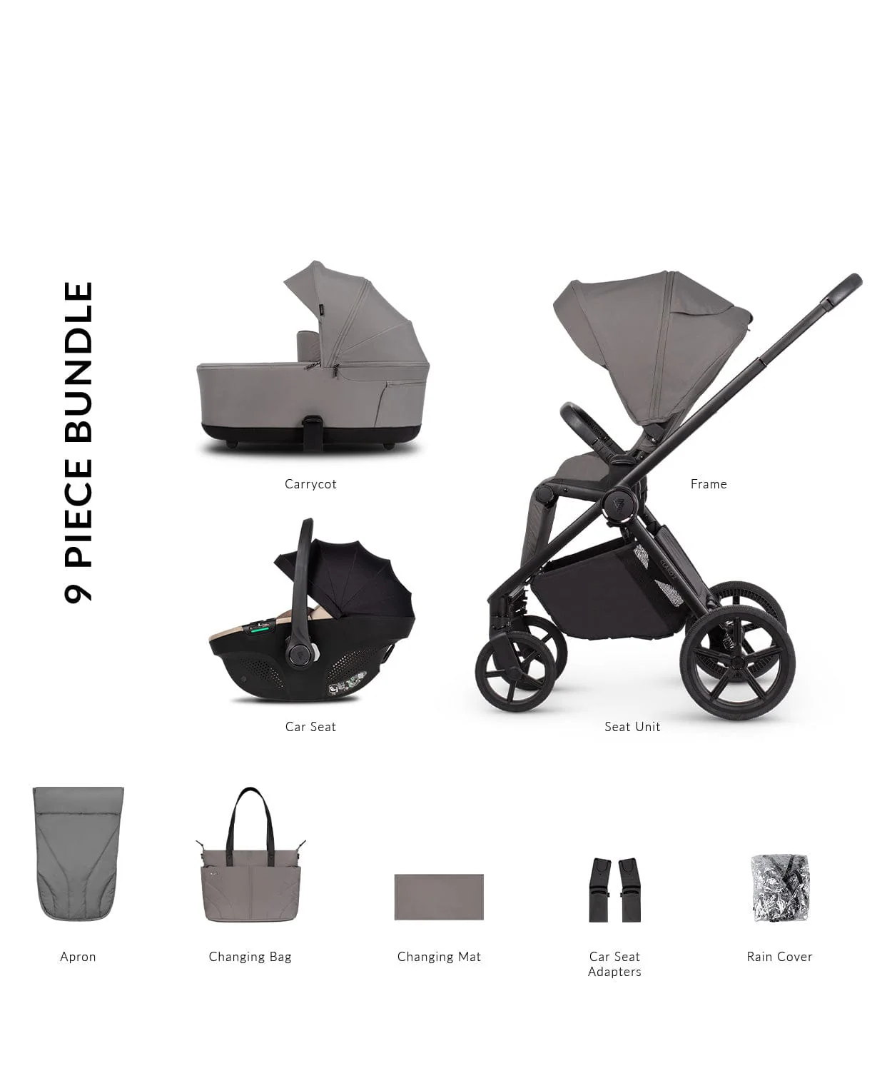 Venicci Claro 2 3in1 (Tiago) Travel System - Fog/Beige