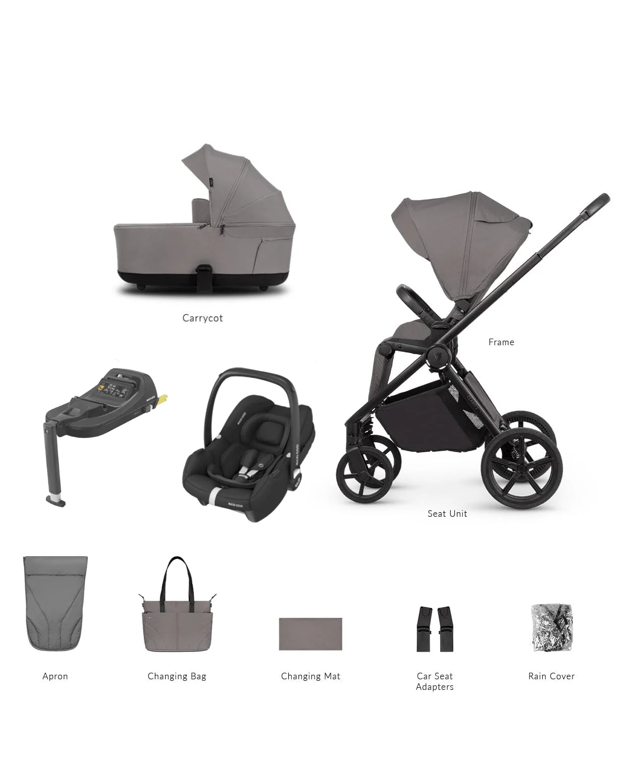 Venicci Claro 2 4in1 (CabrioFix i-Size) Travel System - Fog