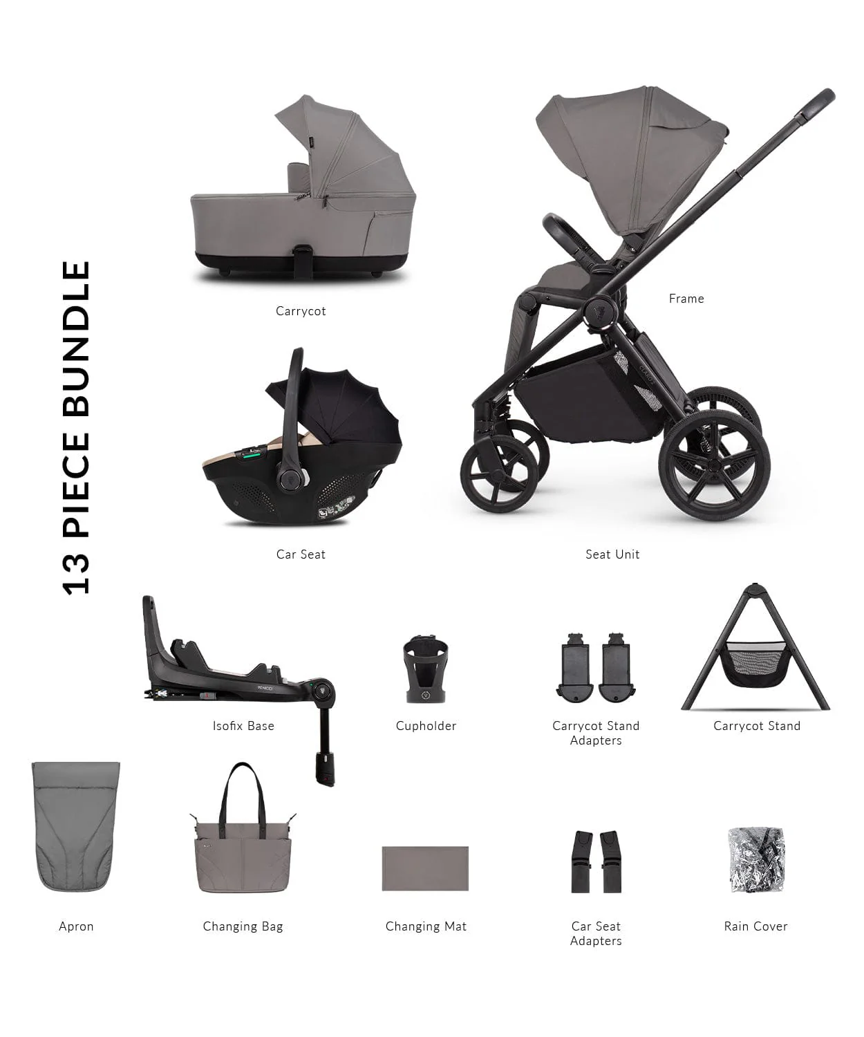 Venicci Claro 2 4in1 Plus (Tiago) Travel System - Fog/Beige