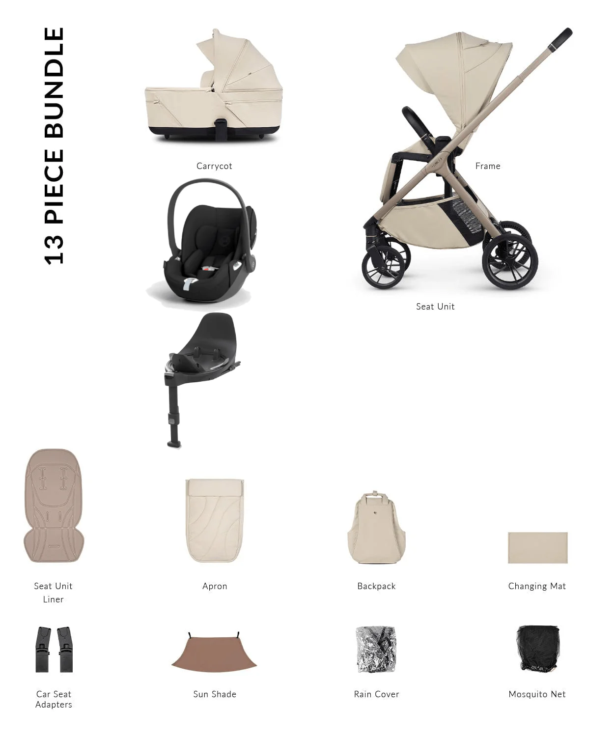 Venicci Tila 4in1 (Cloud T) Travel System - Sabbia