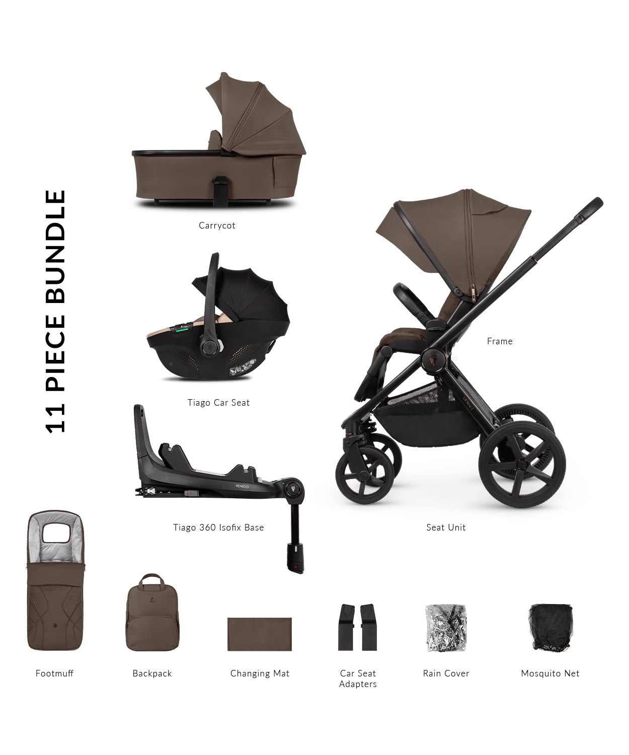 Venicci Upline 2, 4in1 Pushchair - Brownie/Beige [Available In-Store Only]